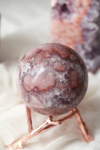 Moody Purple Druzy Pink Amethyst Sphere