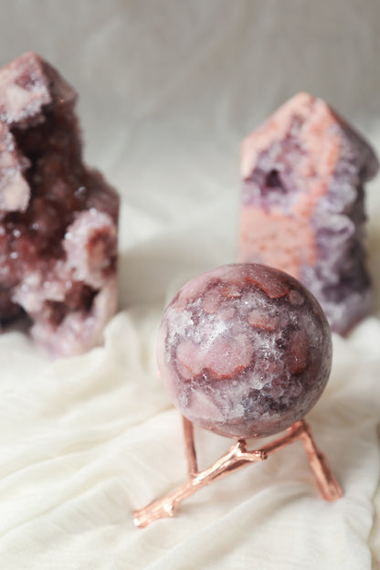 Moody Purple Druzy Pink Amethyst Sphere