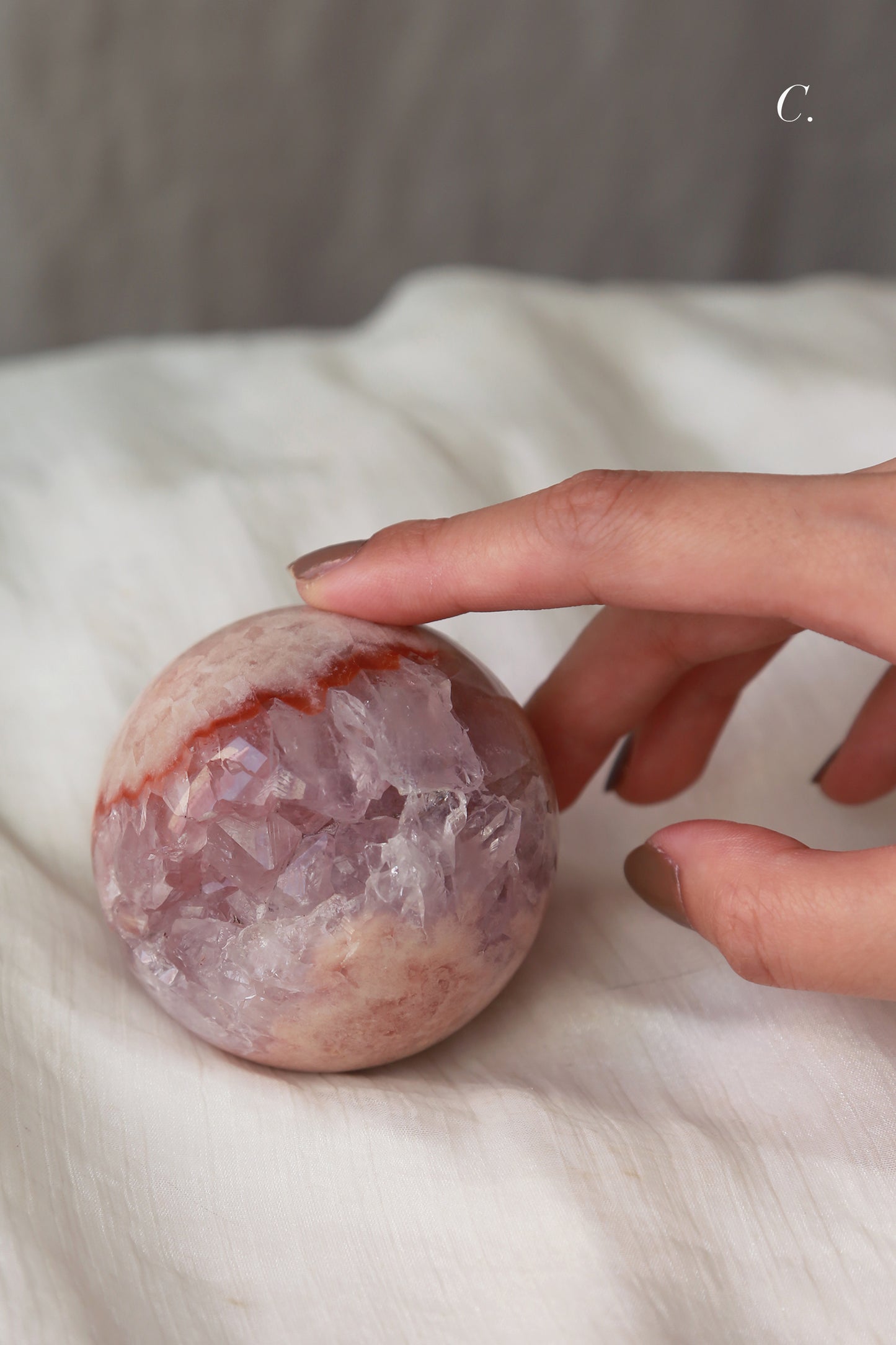 Druzy Pink Amethyst Sphere [S]