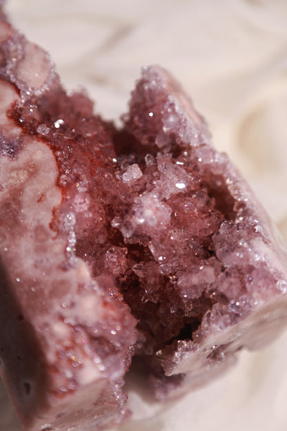 Reddish Druzy Pink Amethyst Statement Tower