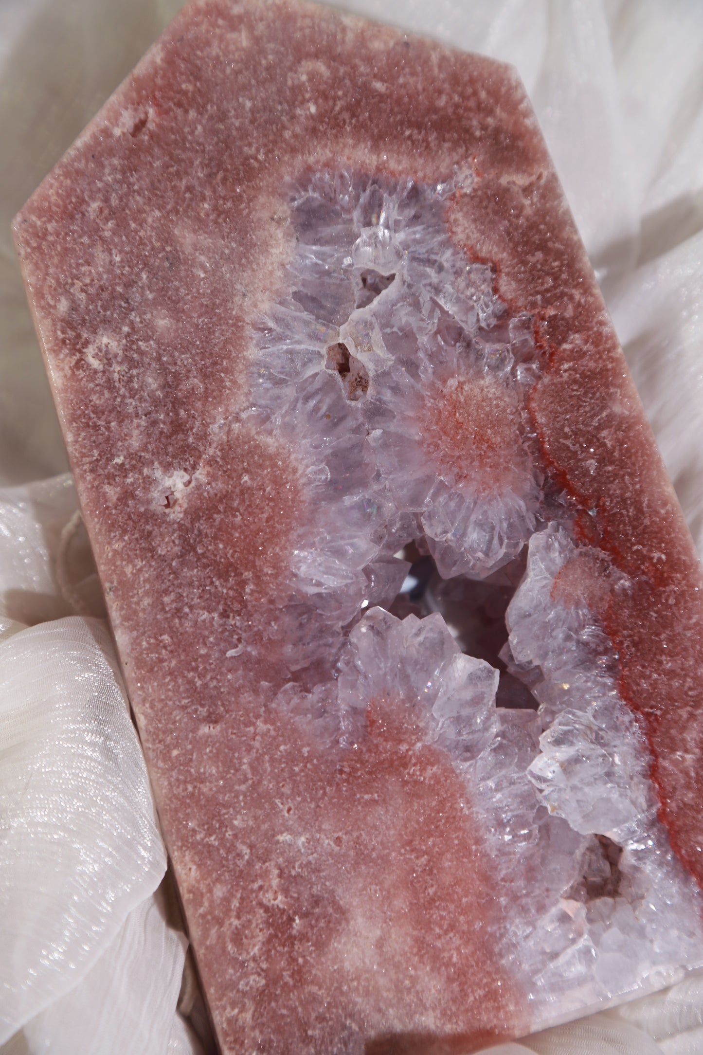 Purple Druzy Pink Amethyst Statement Tower [T]