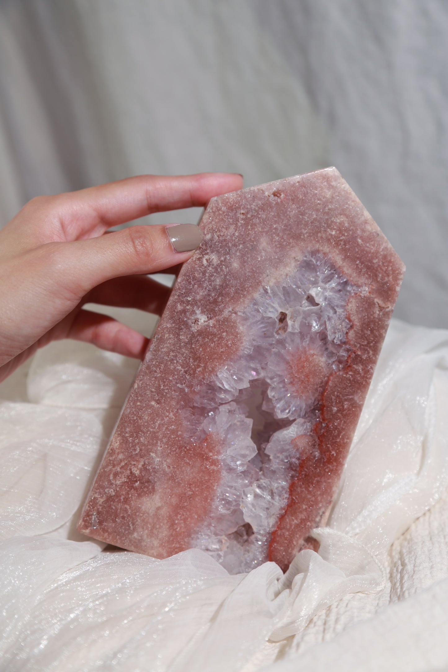 Purple Druzy Pink Amethyst Statement Tower [T]