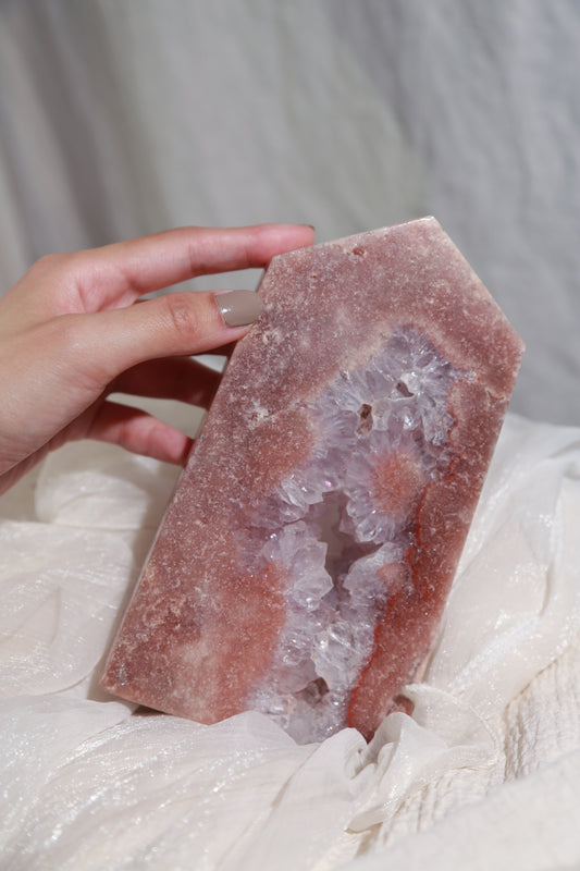 Purple Druzy Pink Amethyst Statement Tower [T]