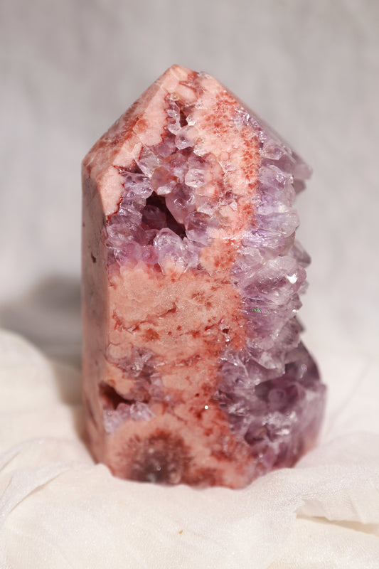 Purple Druzy Pink Amethyst Statement Tower [D]