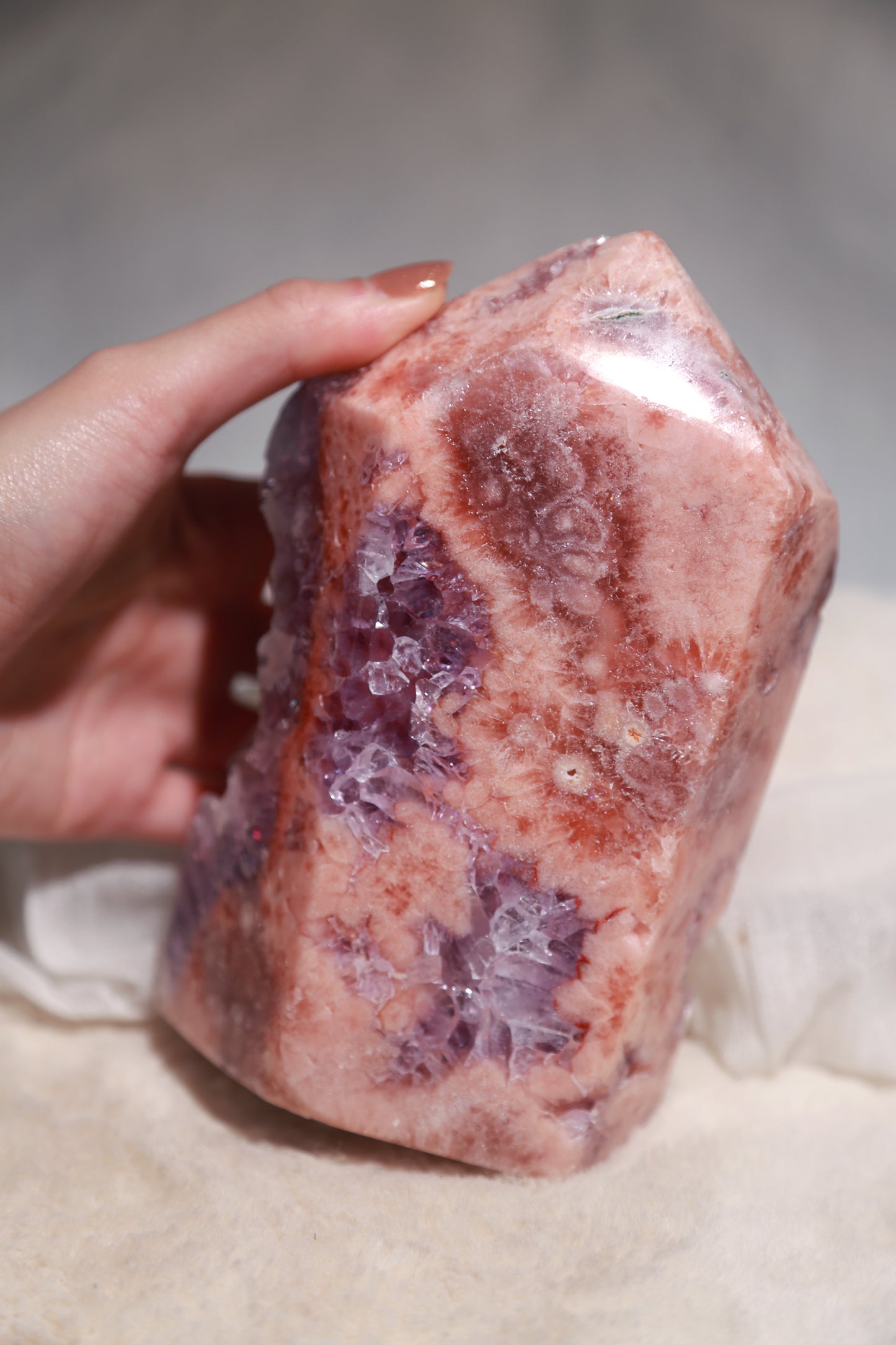 Purple Druzy Pink Amethyst Statement Tower [D]