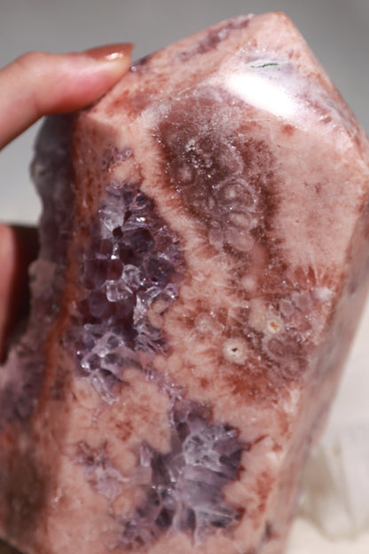 Purple Druzy Pink Amethyst Statement Tower [D]