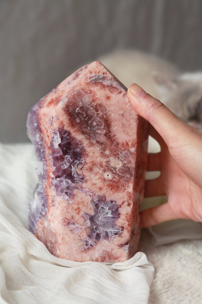 Purple Druzy Pink Amethyst Statement Tower [D]