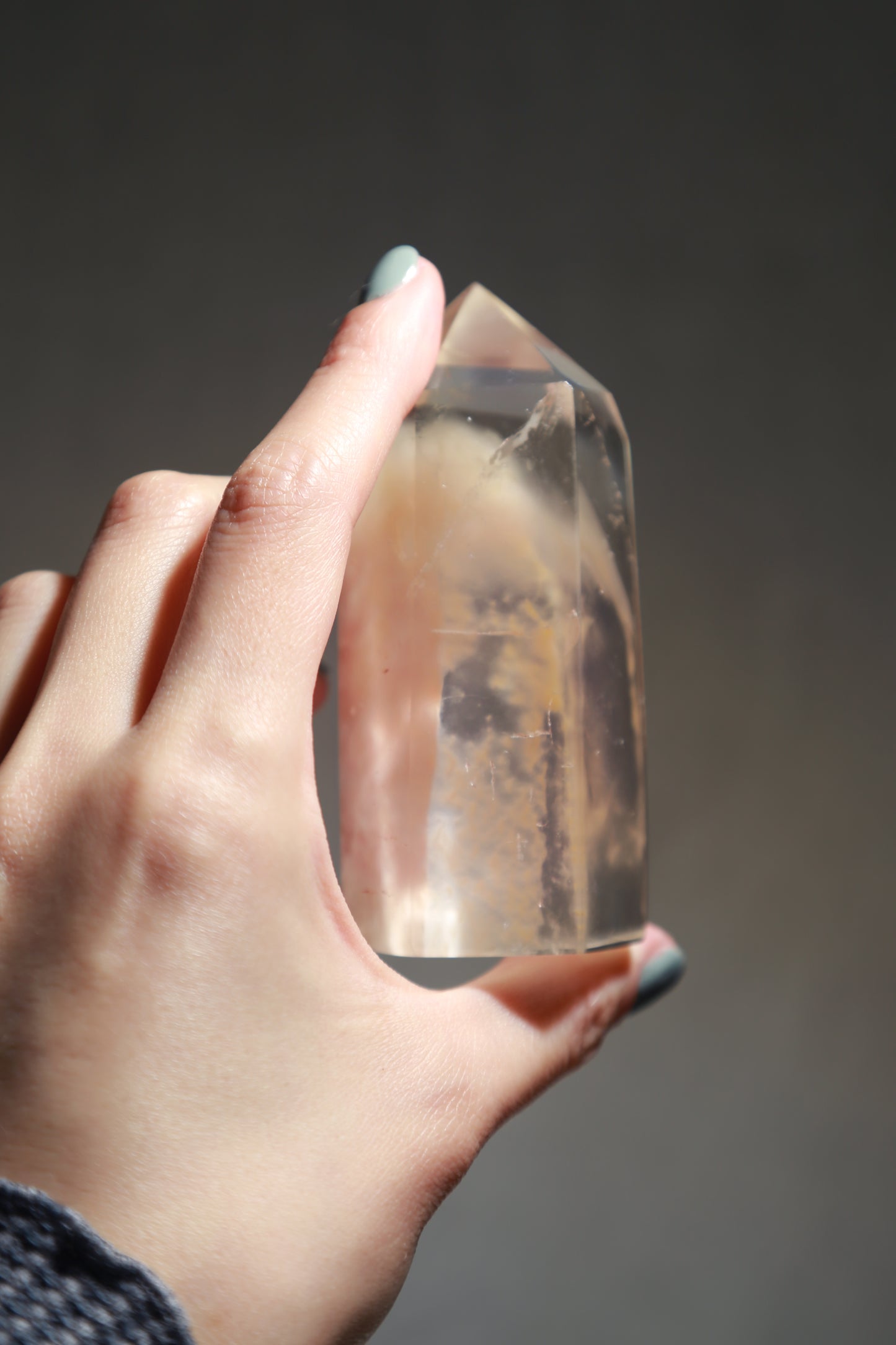 Pink Amphibole Rabbit Hair Quartz Manifestation Crystal Tower