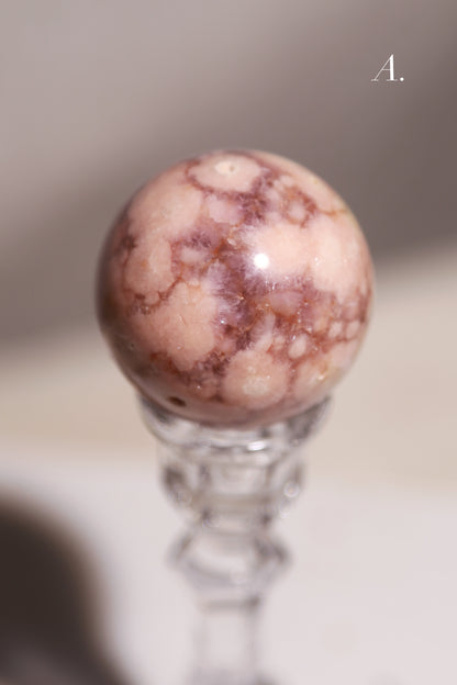 Pink Flower Agate Sphere