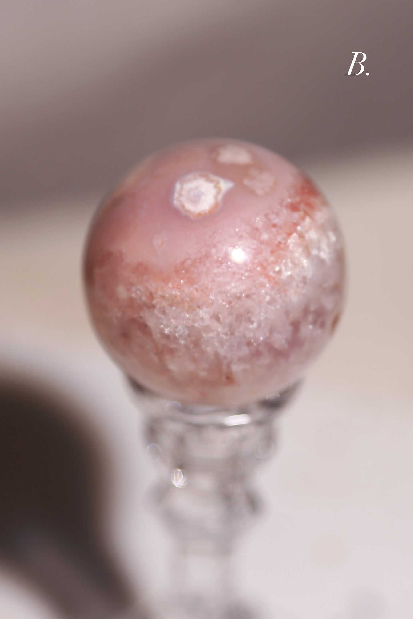 Pink Flower Agate Sphere