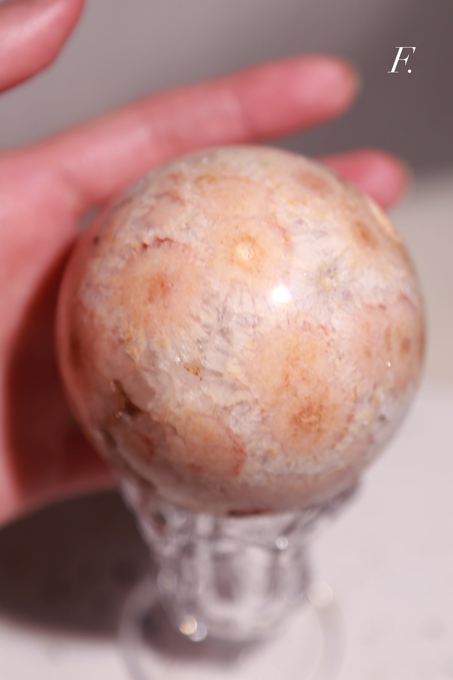 Pink Flower Agate Sphere