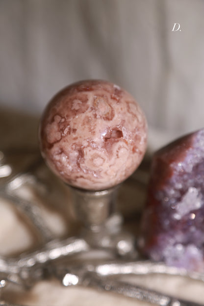 Pink Flower Agate Sphere