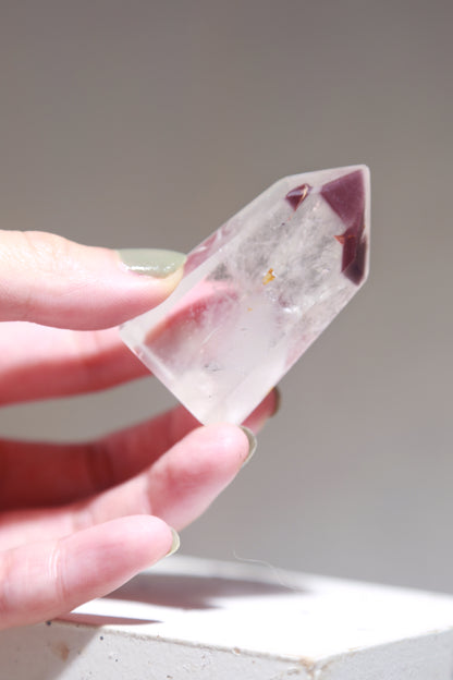 Reddish Pink Lithium Quartz Tower