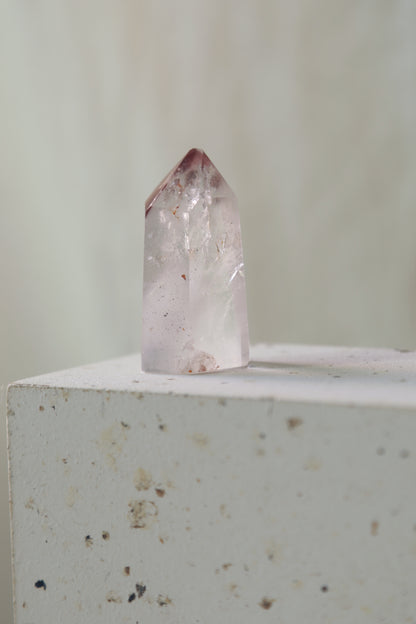 Reddish Pink Lithium Quartz Tower