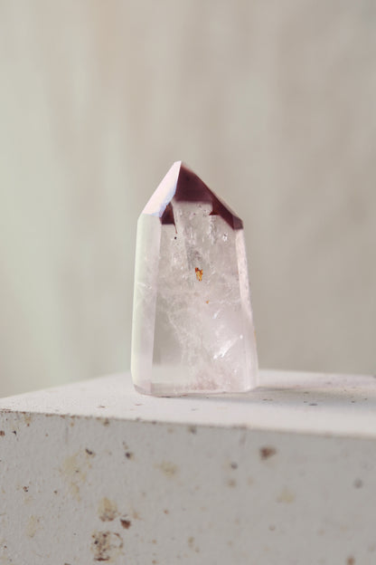 Reddish Pink Lithium Quartz Tower