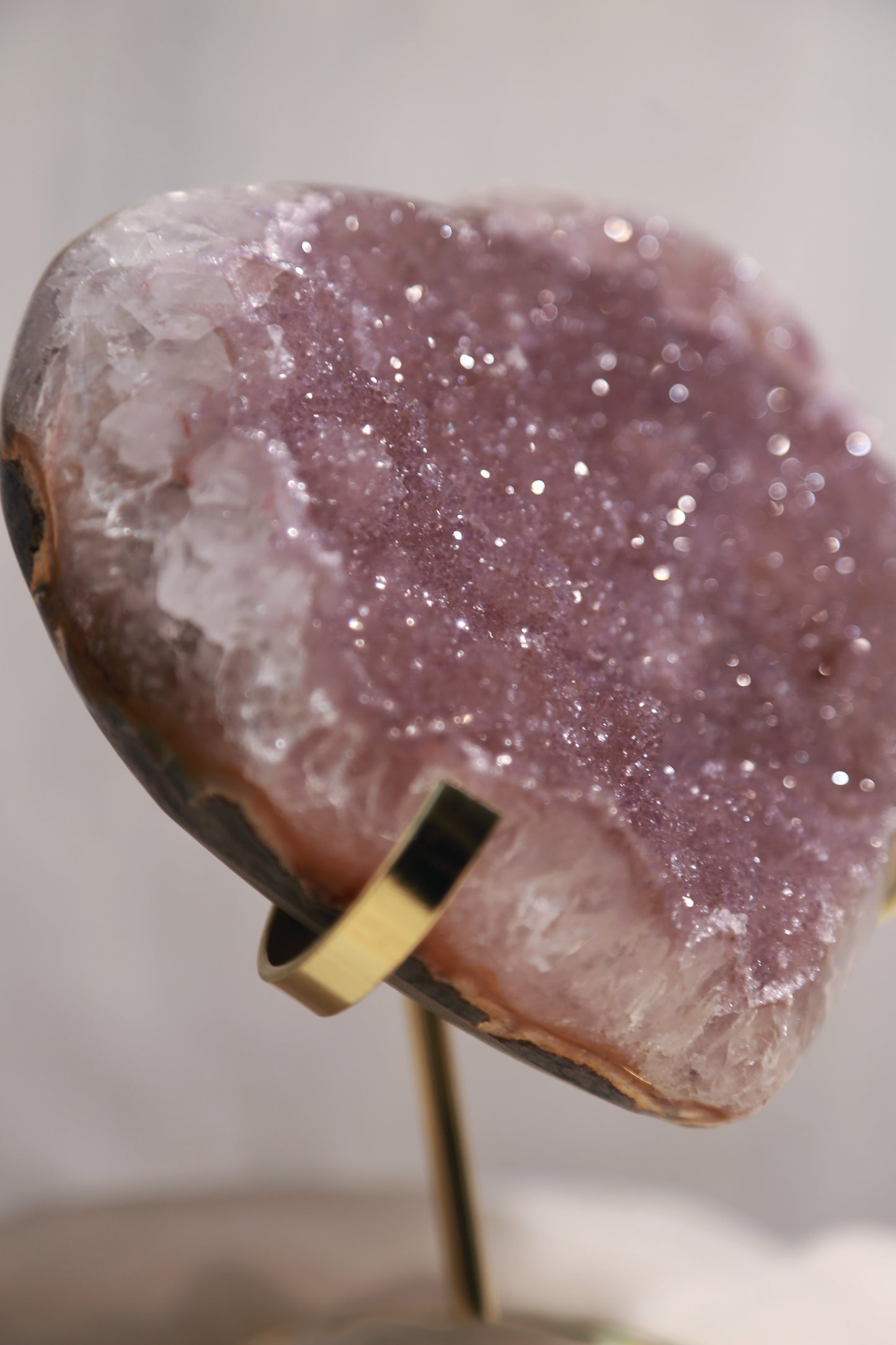 Pinkish Purple Sugar Amethyst Large Heart