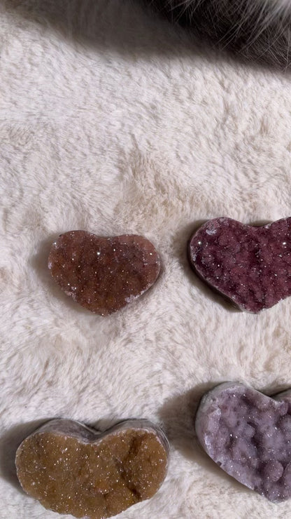 Sugar Druzy Rainbow Amethyst Heart [S]