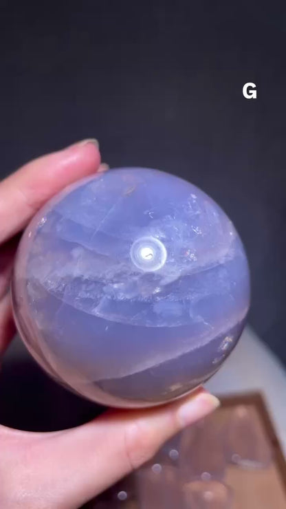 Blue Rose Quartz Spheres - High Quality