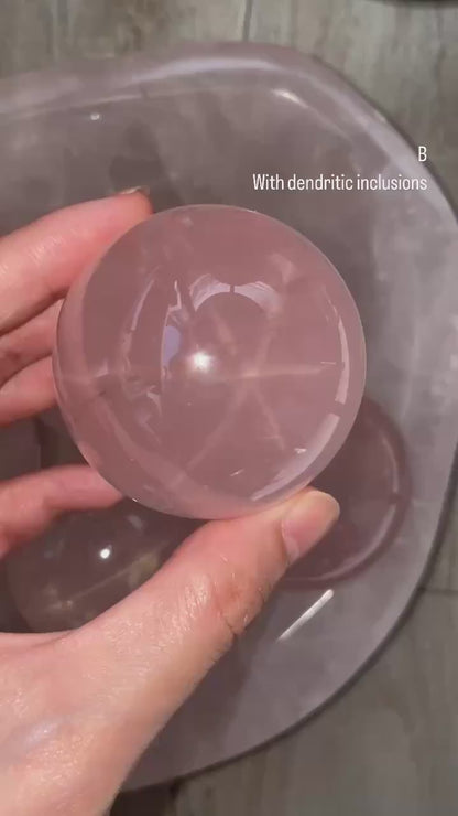 Mozambique Starlight Rose Quartz Sphere