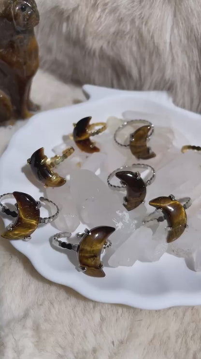 Tiger's Eye Moon Lace Ring