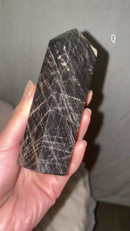 Golden Sheen Black Moonstone Tower