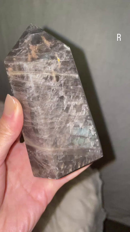 Golden Sheen Black Moonstone Tower