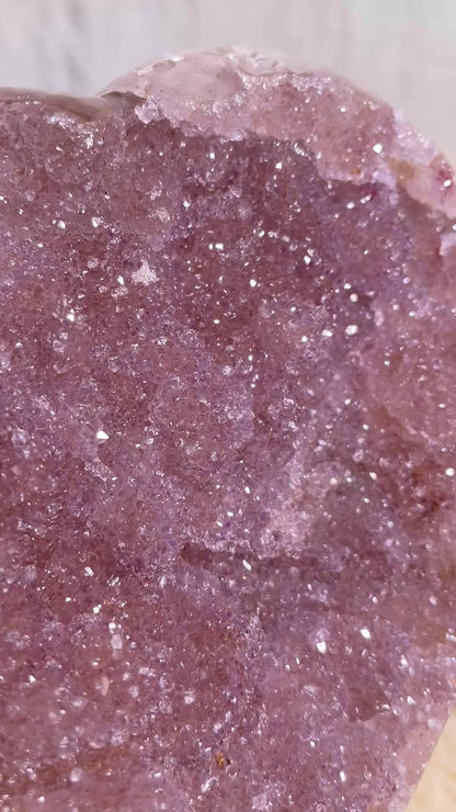 Pinkish Purple Sugar Amethyst Large Heart