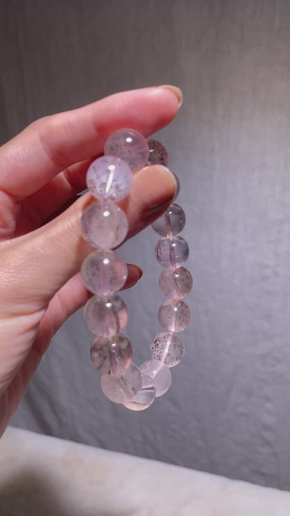 Dendritic Rose Quartz Bracelet