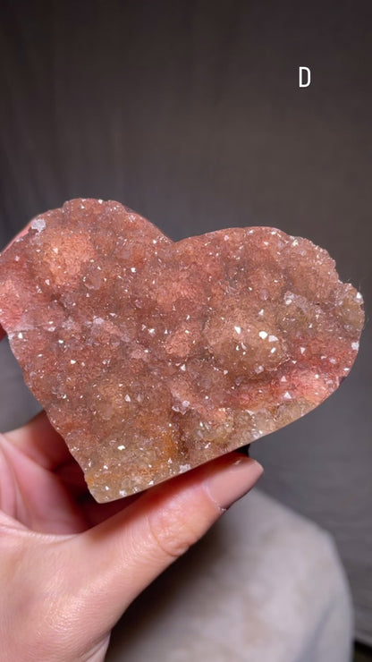 Yellow / Grapefruit Druzy Amethyst Heart