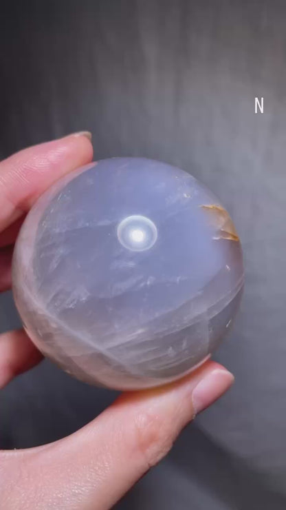 Blue Rose Quartz with Golden Healer Sphere