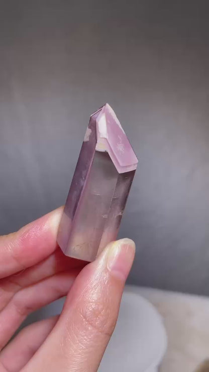 Pink Lithium Smoky Quartz Tower