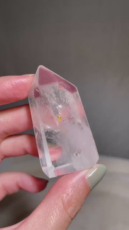 Reddish Pink Lithium Quartz Tower