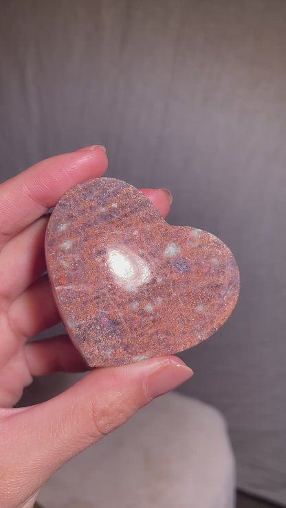 High Quality Iolite Sunstone Heart