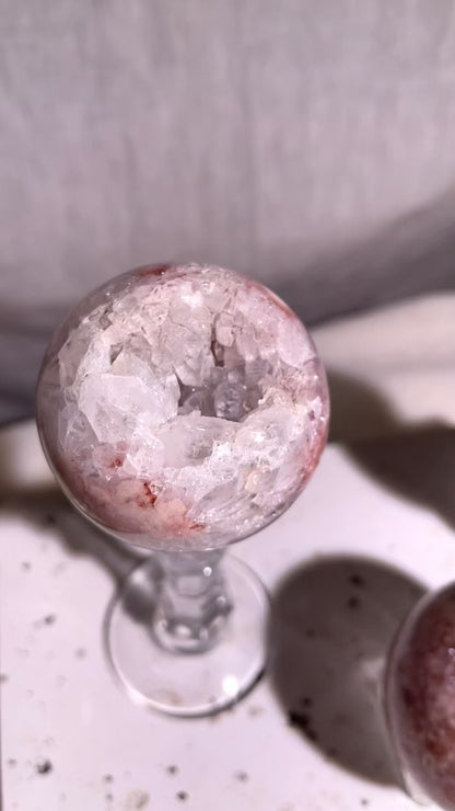 Pink Flower Agate Sphere