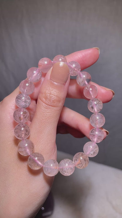 Dendritic Rose Quartz Bracelet