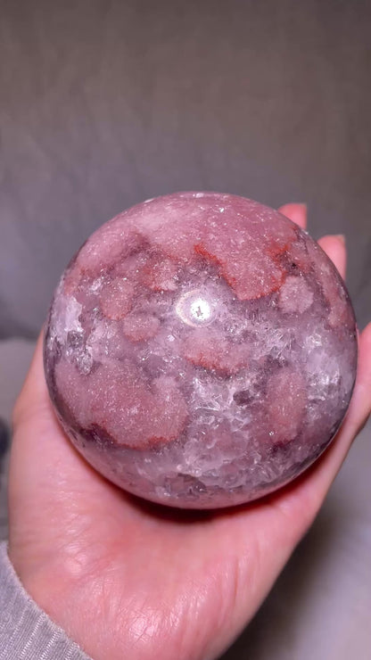 Moody Purple Druzy Pink Amethyst Sphere