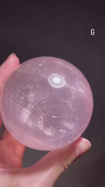 Mozambique Starlight Rose Quartz Sphere