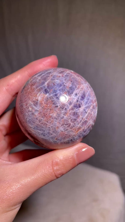 High Quality Iolite Sunstone Sphere with Green Tourmaline