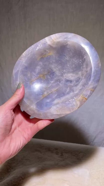 Flashy Blue Rose Quartz Bowl