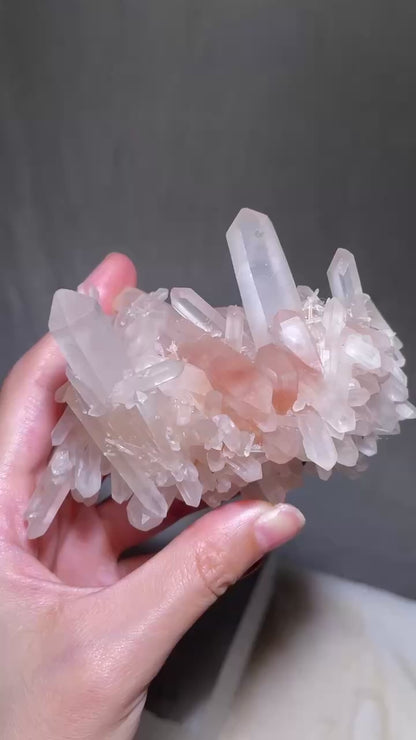 Pink Himalayan Samadhi Quartz DT Cluster
