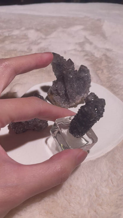 Black Amethyst Spirit Quartz Cluster
