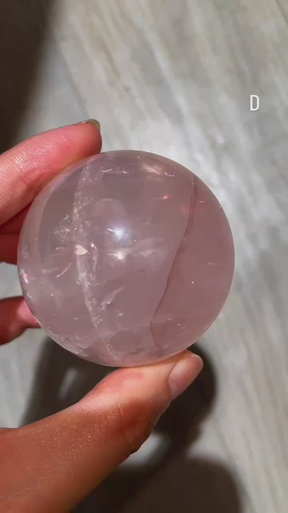 Mozambique Starlight Rose Quartz Sphere