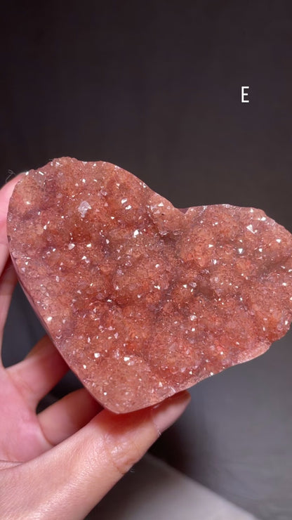 Yellow / Grapefruit Druzy Amethyst Heart