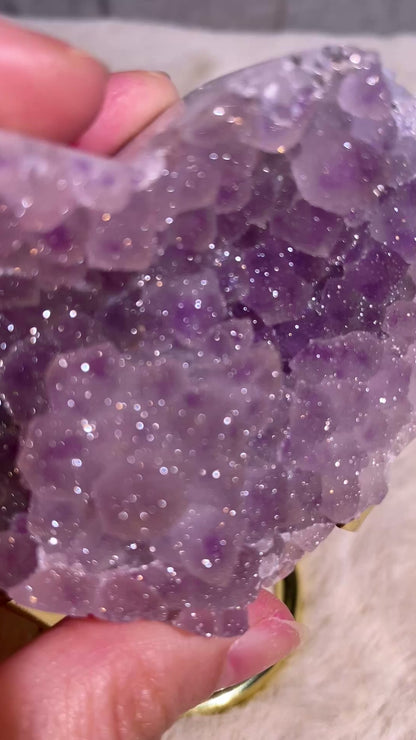 Purple Sugar Amethyst Rosette Heart