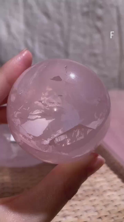 Mozambique Starlight Rose Quartz Sphere