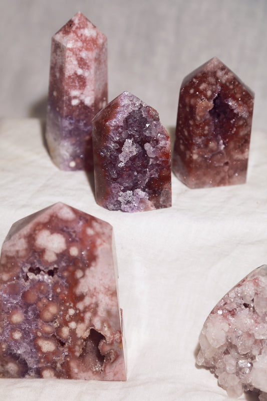 Purple Druzy Reddish Pink Amethyst Tower