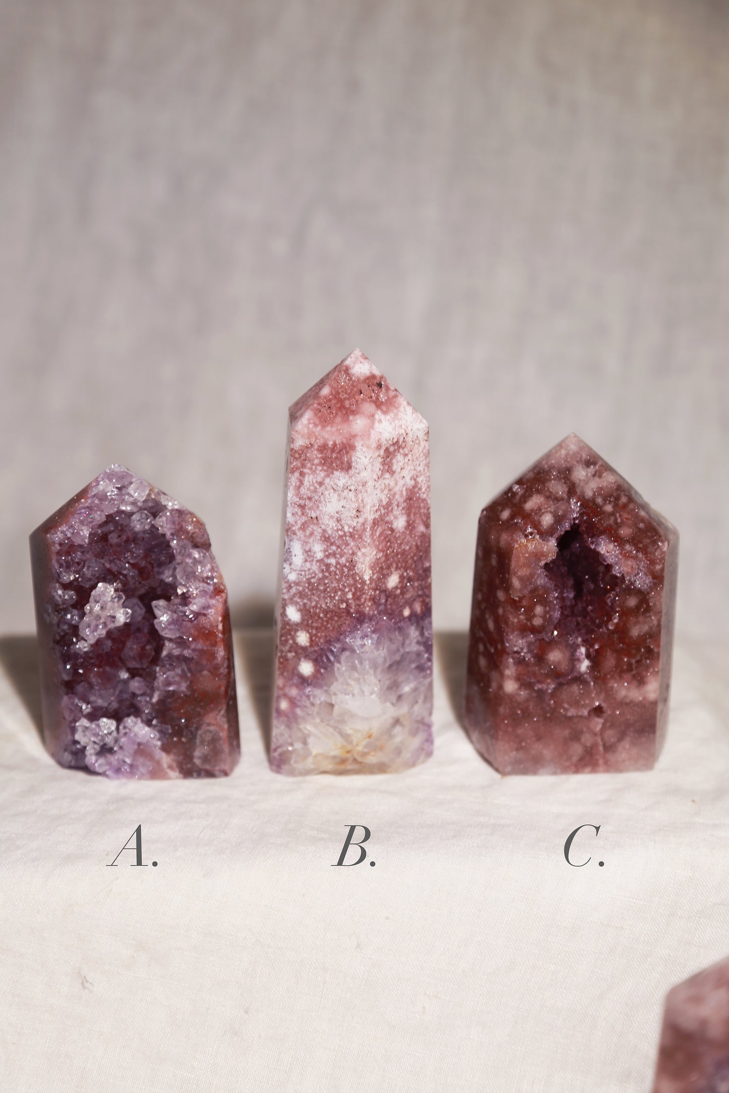 Purple Druzy Reddish Pink Amethyst Tower