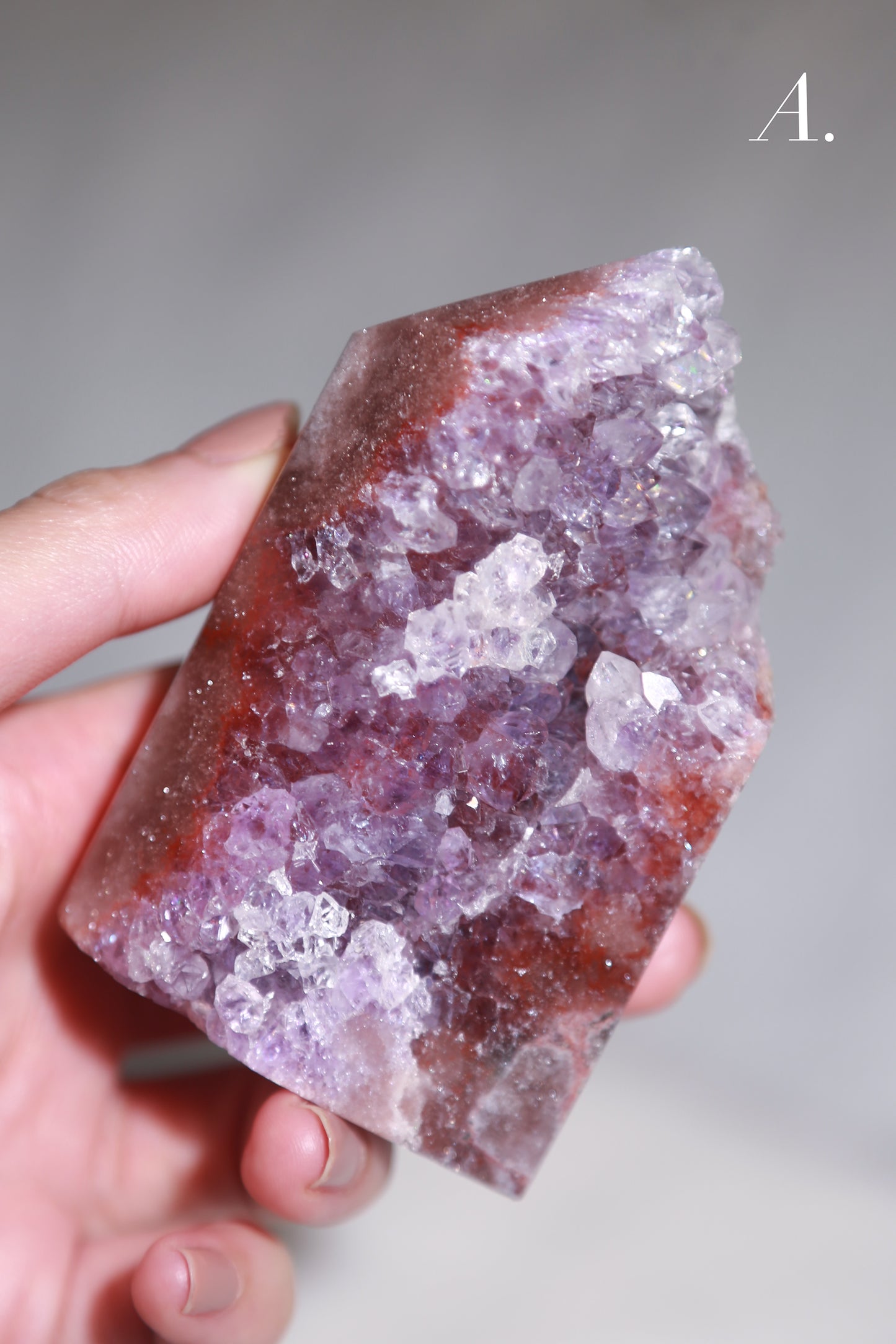 Purple Druzy Reddish Pink Amethyst Tower