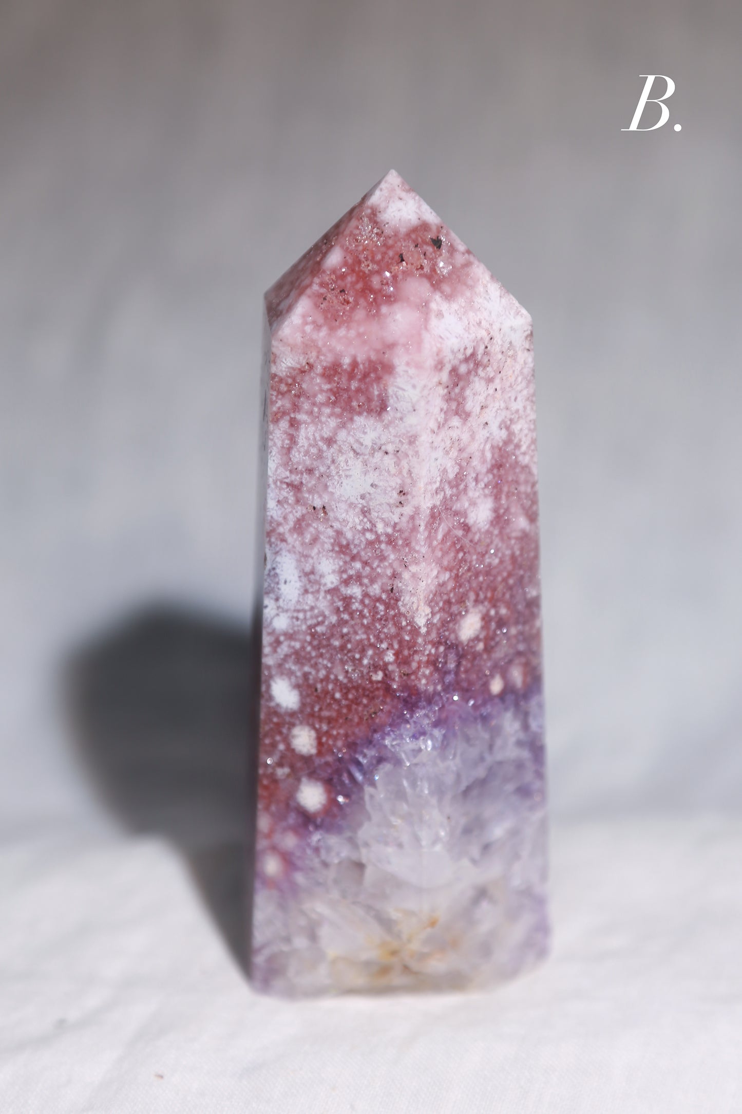 Purple Druzy Reddish Pink Amethyst Tower