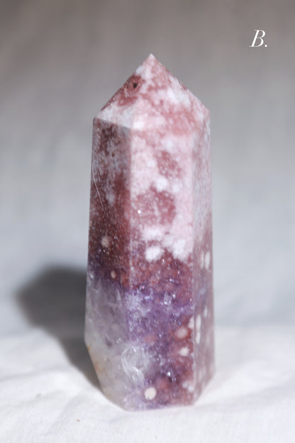 Purple Druzy Reddish Pink Amethyst Tower